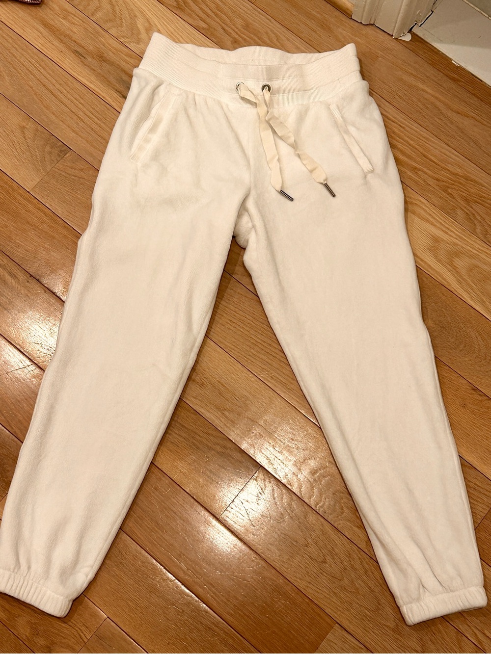 Athleta White Jogger Sweatpants with Drawstring (never worn)